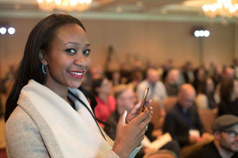 A Dent audience listening to a talk